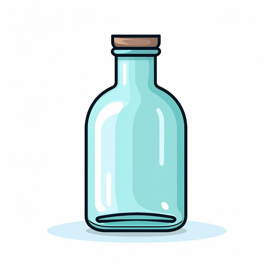 A clean, label-free glass bottle