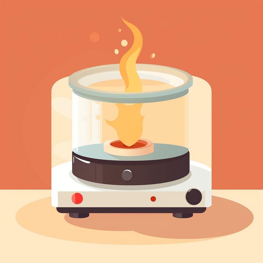 Wax melter turned on and heating the wax