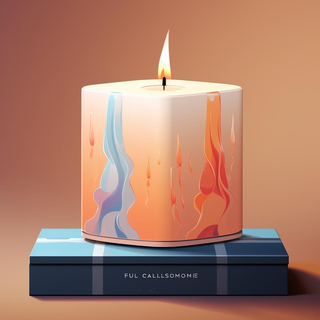 A candle fitting into the custom packaging