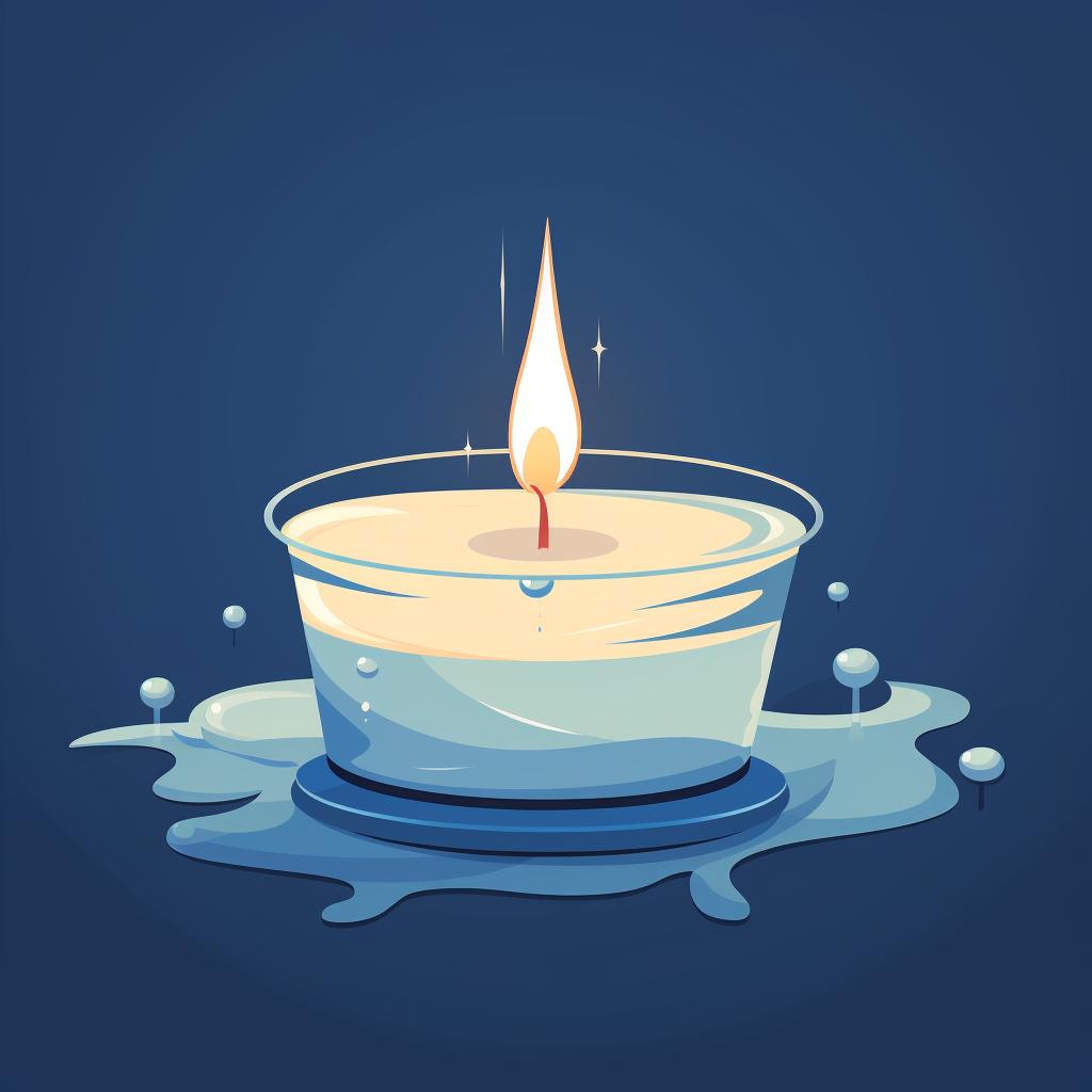 A freshly poured candle setting on a flat surface