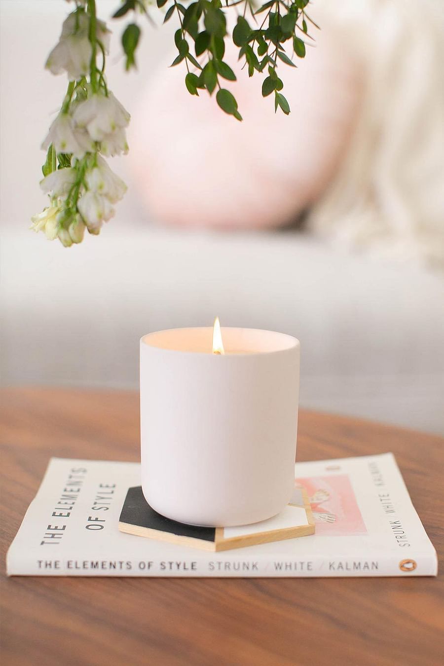 soy candles with decorative elements
