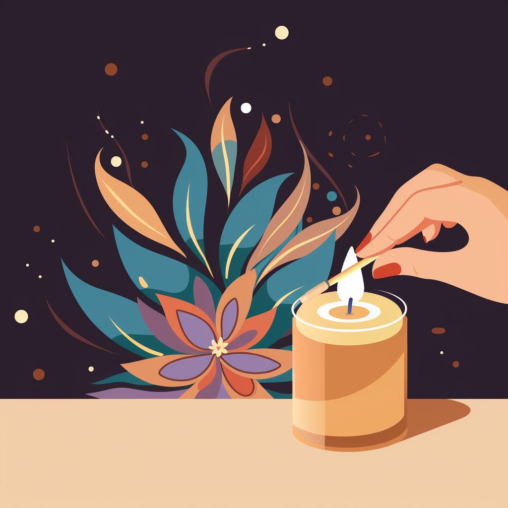A hand painting a beautiful design on a candle
