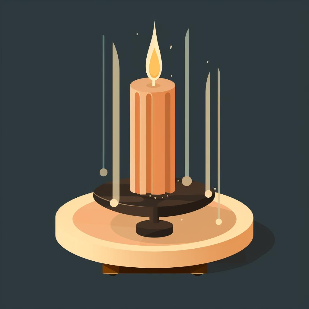 Wick positioned in the center of a candle mold