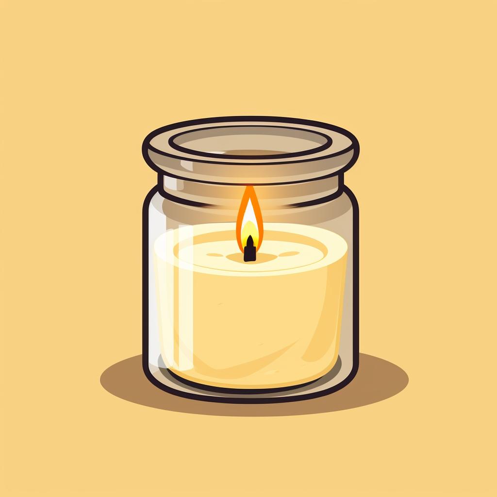 Candle wick centered in a glass jar